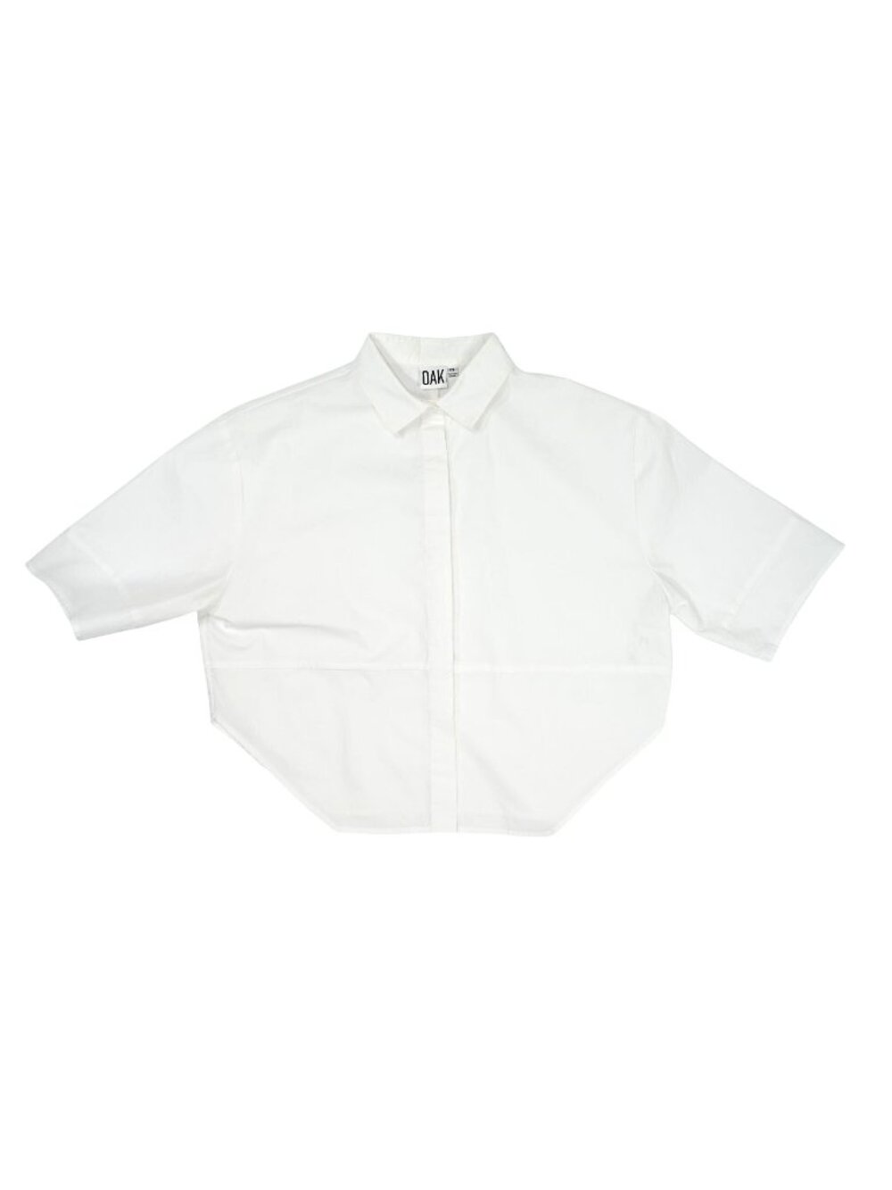 OAK NYC Button Up Crop Top in White